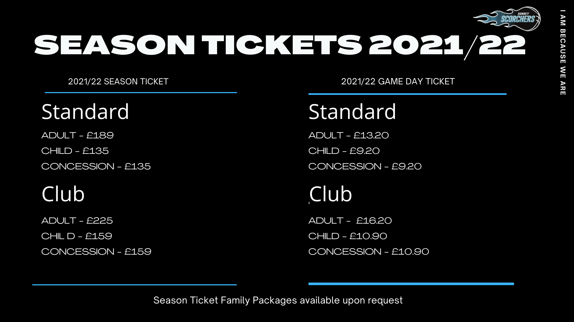 Season Ticket Prices